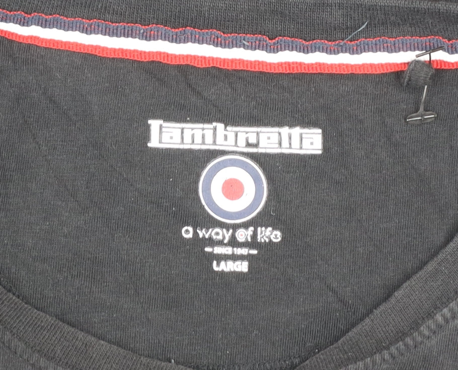 Lambretta Men's Black Paisley Target Graphic T-Shirt - Size L