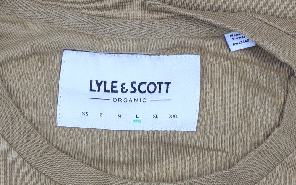 Lyle & Scott Men's Brown Organic Cotton Logo T-Shirt Size L