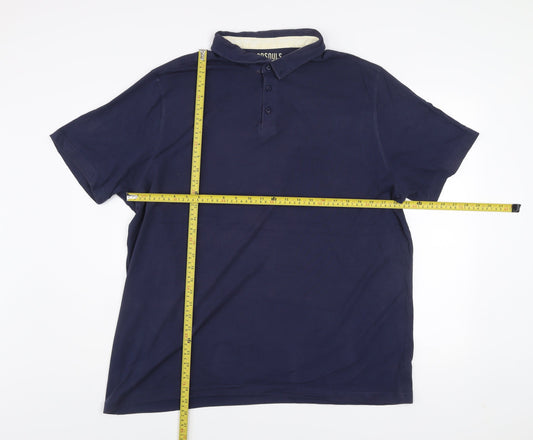 Goodsouls Men's Blue Cotton Polo Shirt Size XL Short Sleeve