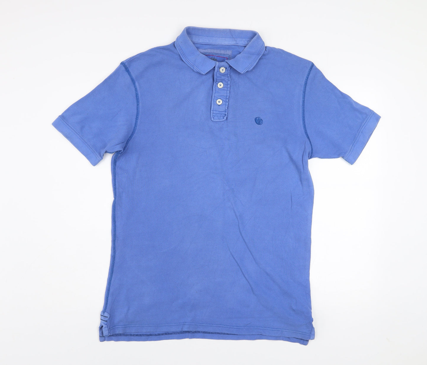 Fat Face Men's Blue Cotton Short Sleeve Polo Shirt Size M