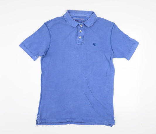 Fat Face Men's Blue Cotton Short Sleeve Polo Shirt Size M