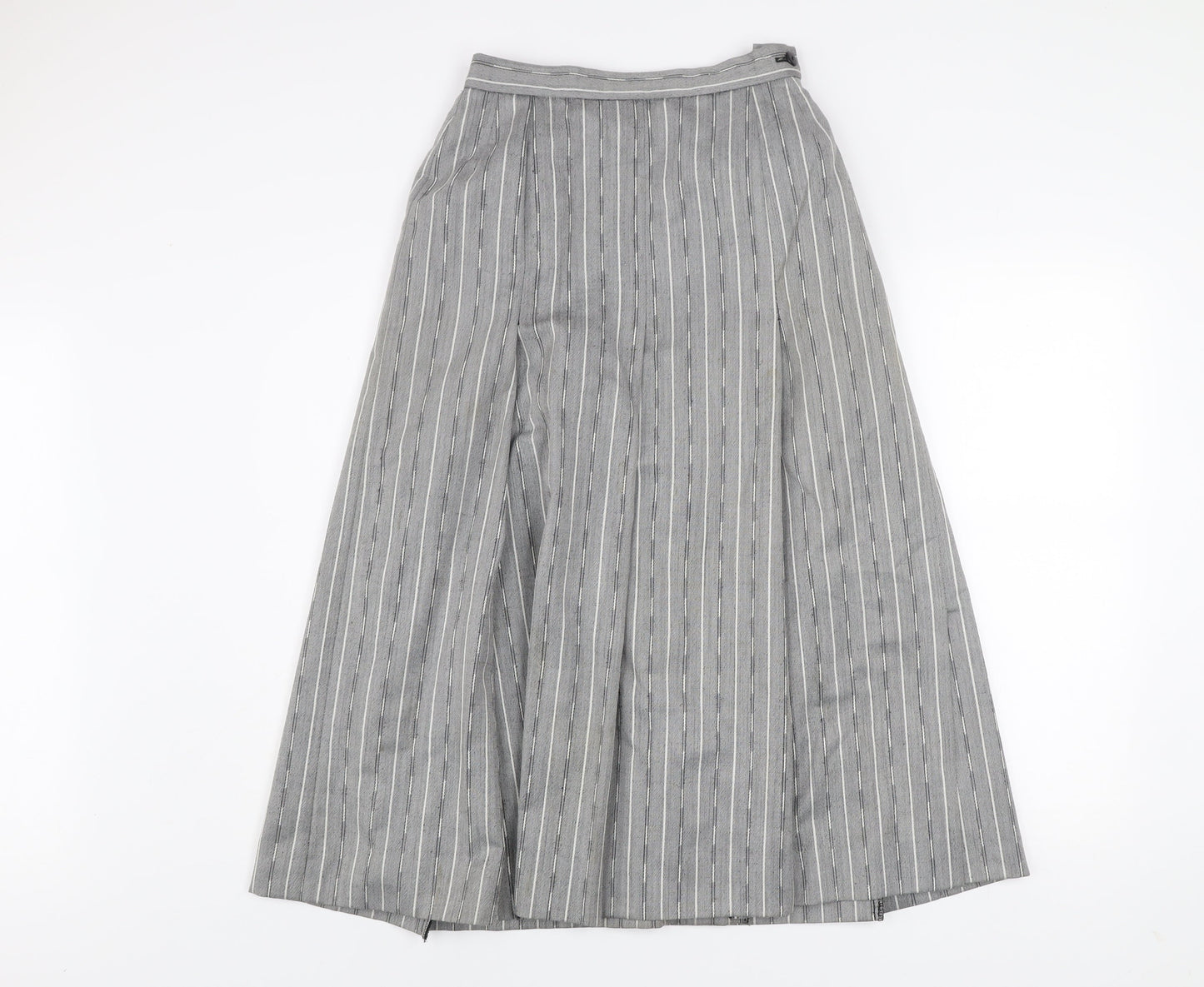 Jaeger Women's Grey Wool A-Line Midi Skirt Size 10