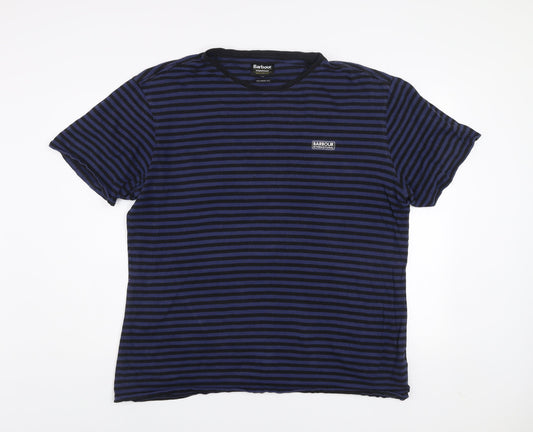 Barbour International Men’s Blue Striped 2XL Tailored Fit Cotton T-Shirt