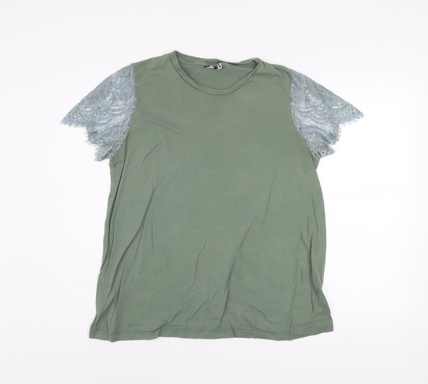 ASOS DESIGN Women’s Green Lace Sleeve Maternity T-Shirt UK 14