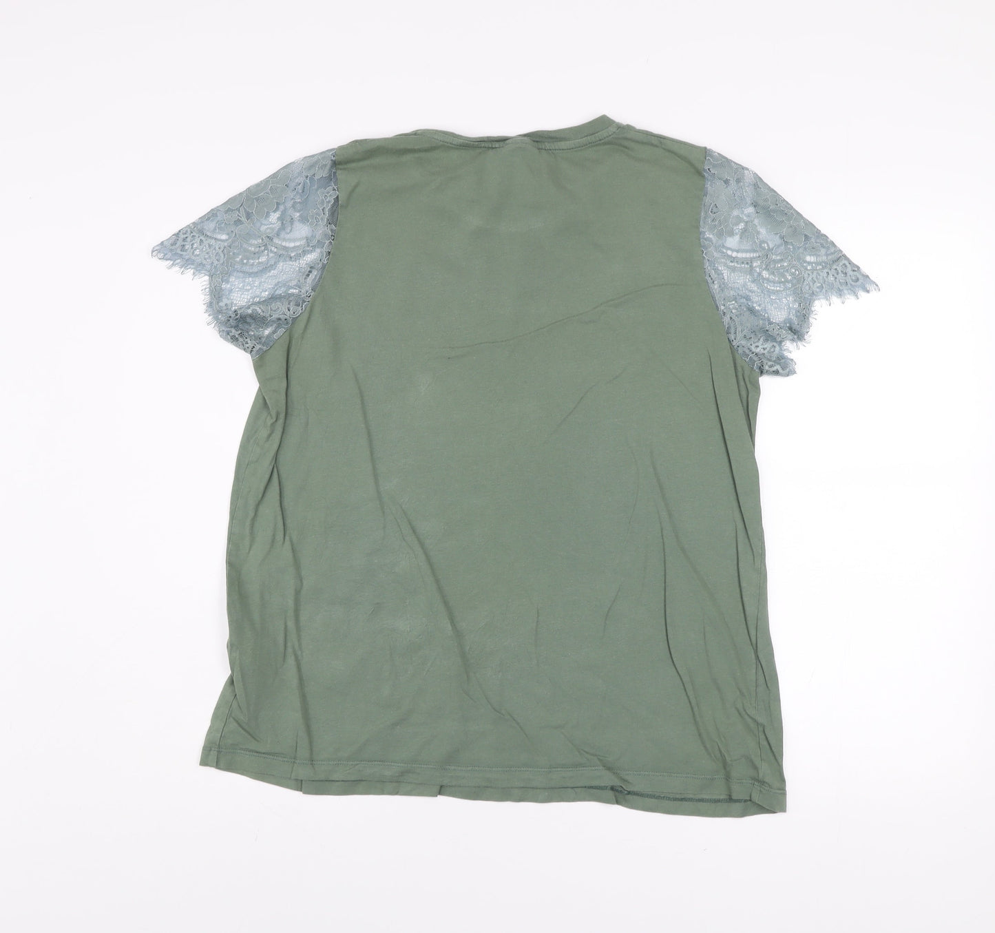 ASOS DESIGN Women’s Green Lace Sleeve Maternity T-Shirt UK 14