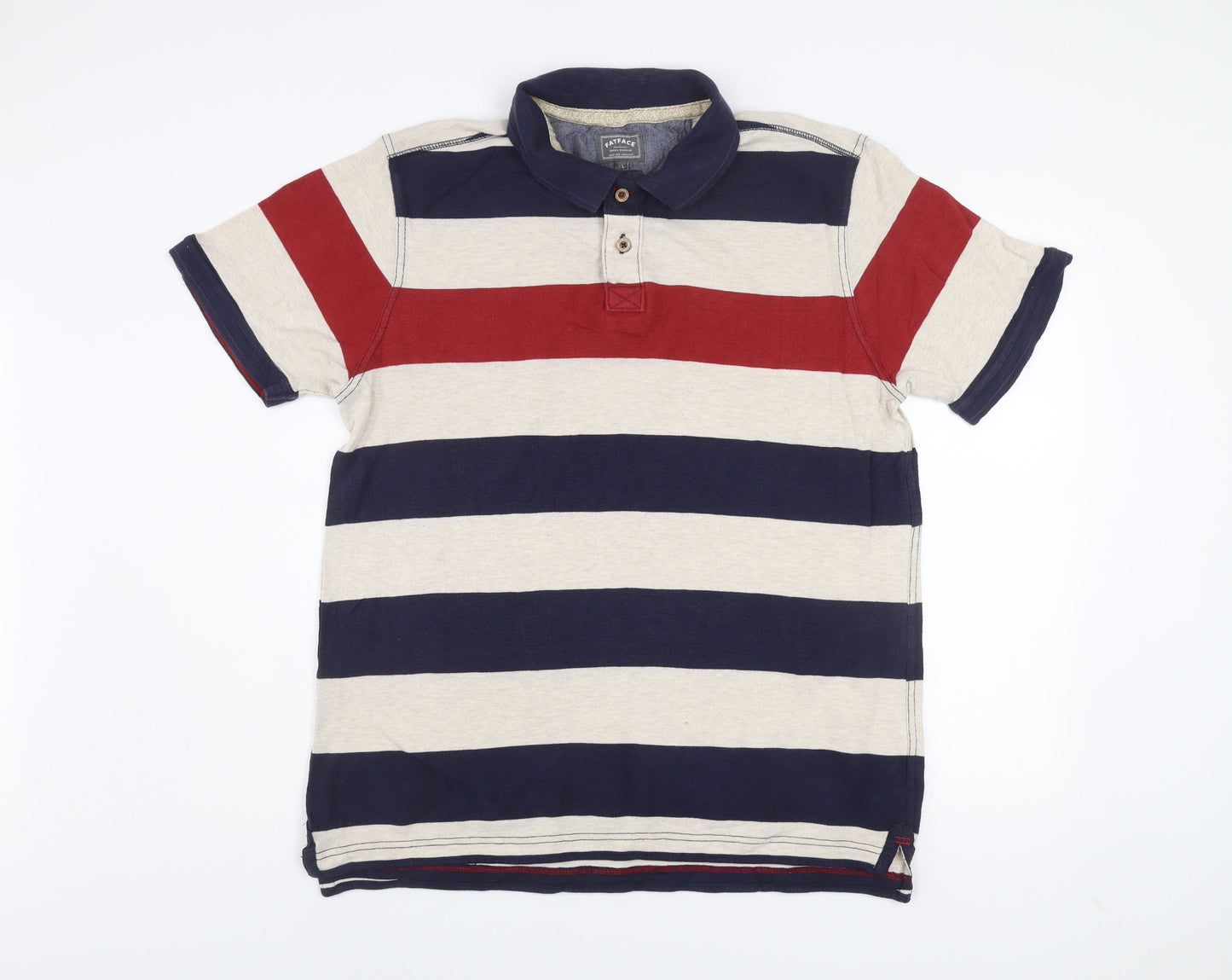 FatFace Men’s Multicoloured XL Striped Cotton Polo Shirt