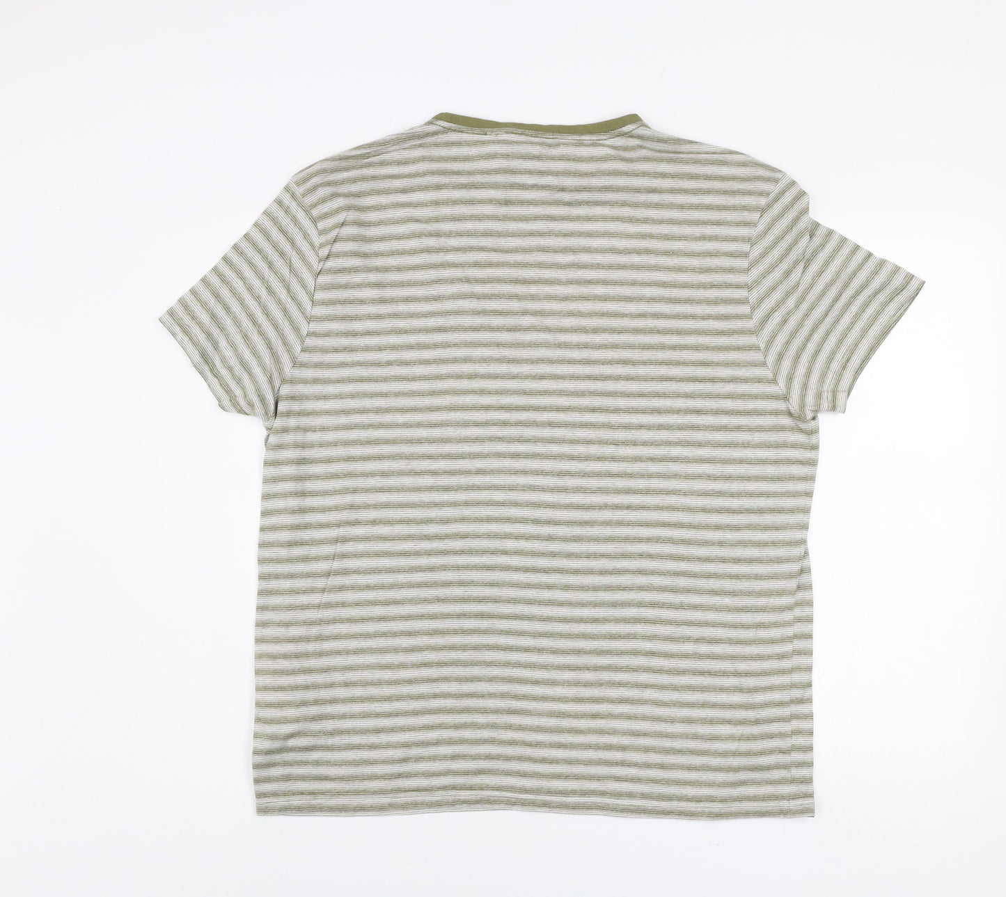 Regatta Men's Green Striped Crew Neck Short Sleeve T-Shirt XL