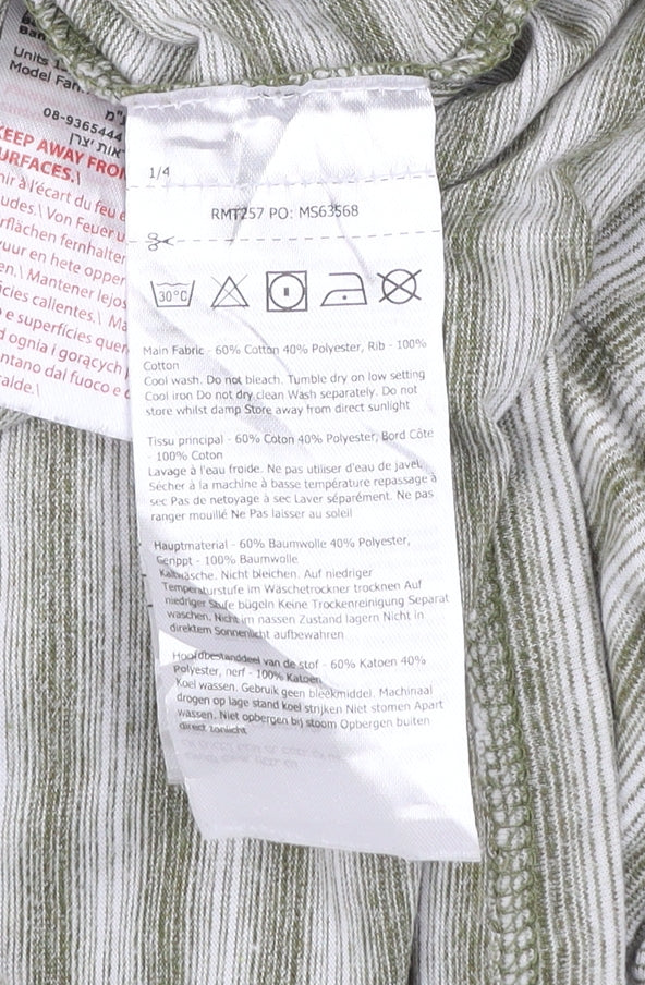 Regatta Men's Green Striped Crew Neck Short Sleeve T-Shirt XL