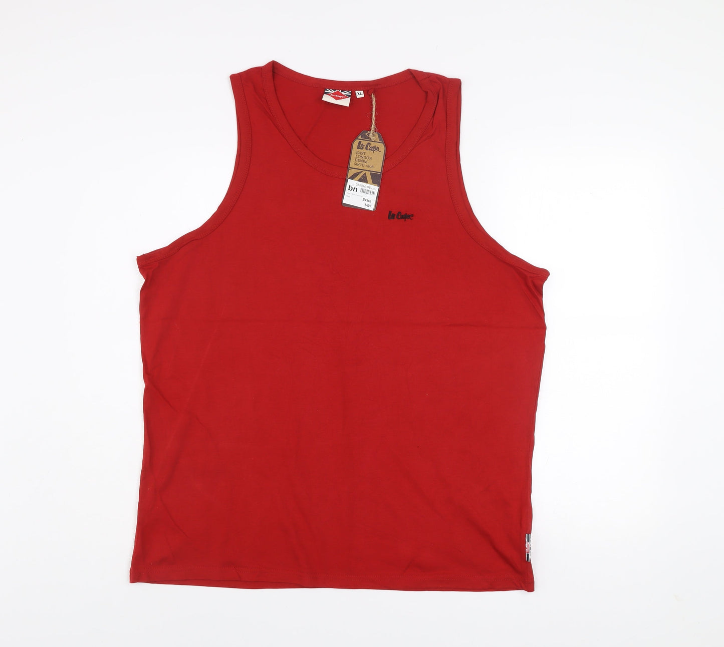 Lee Cooper Men's Red Cotton Sleeveless Vest Top XL