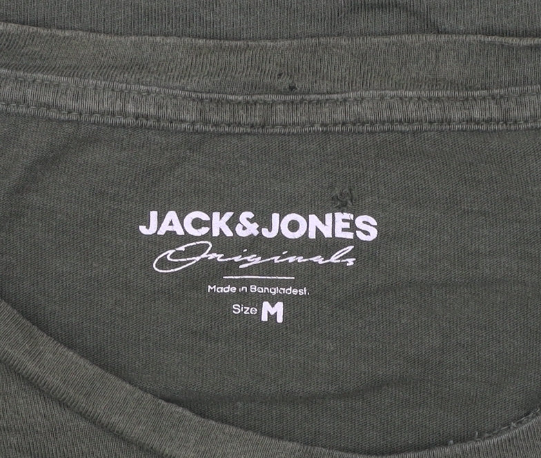 Jack & Jones Men's Green M Core Logo Graphic Cotton T-Shirt