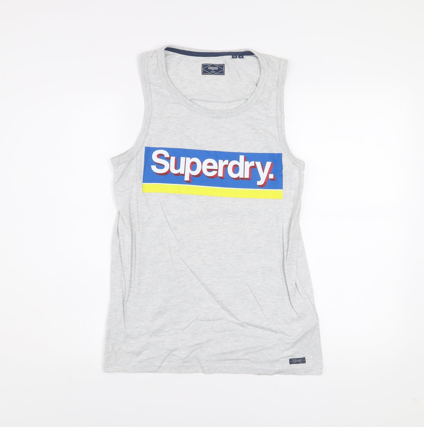 Superdry Men's Grey Sleeveless Tank Top Size M Casual Sports Vest