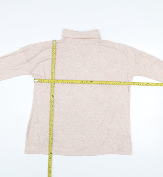 FatFace Women's Beige Roll Neck Long Sleeve Knit Jumper Size S