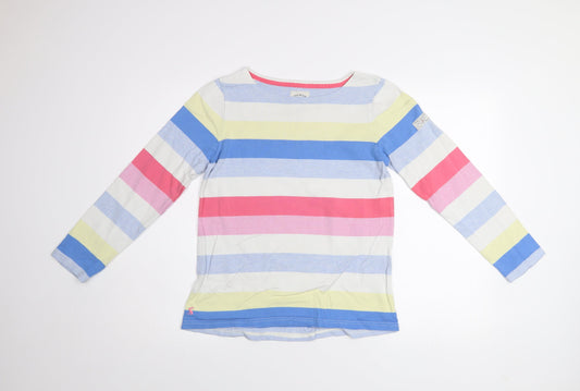 Joules Women's Multicoloured Striped Cotton Pullover Jumper UK 10