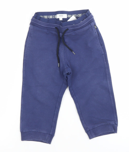 Hugo Boss Boys Blue Jogger Sweatpants 2 Years Cotton Blend