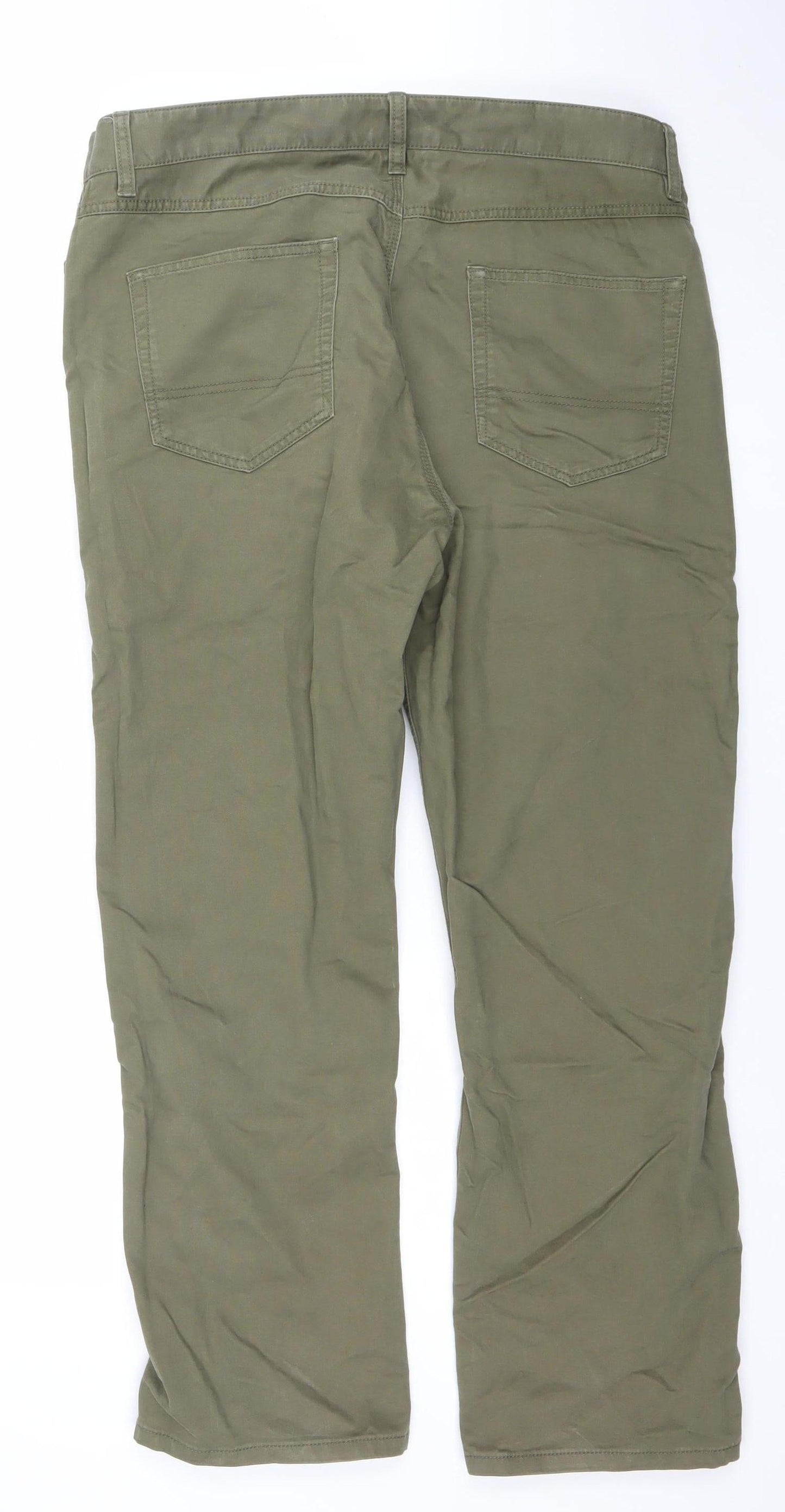 Tommy Hilfiger Men's Green Chino Trousers 36x30 Regular Fit
