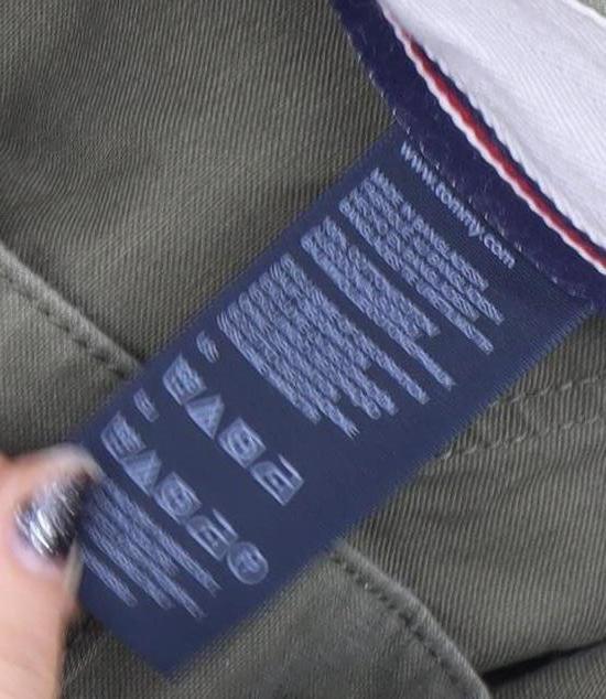 Tommy Hilfiger Men's Green Chino Trousers 36x30 Regular Fit