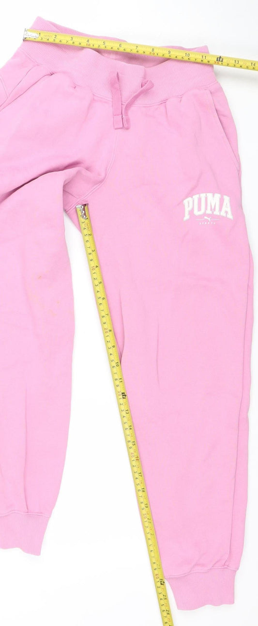Puma Womens Pink XS Jogger Trousers Cotton Blend Sportswear