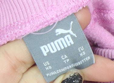 Puma Womens Pink XS Jogger Trousers Cotton Blend Sportswear