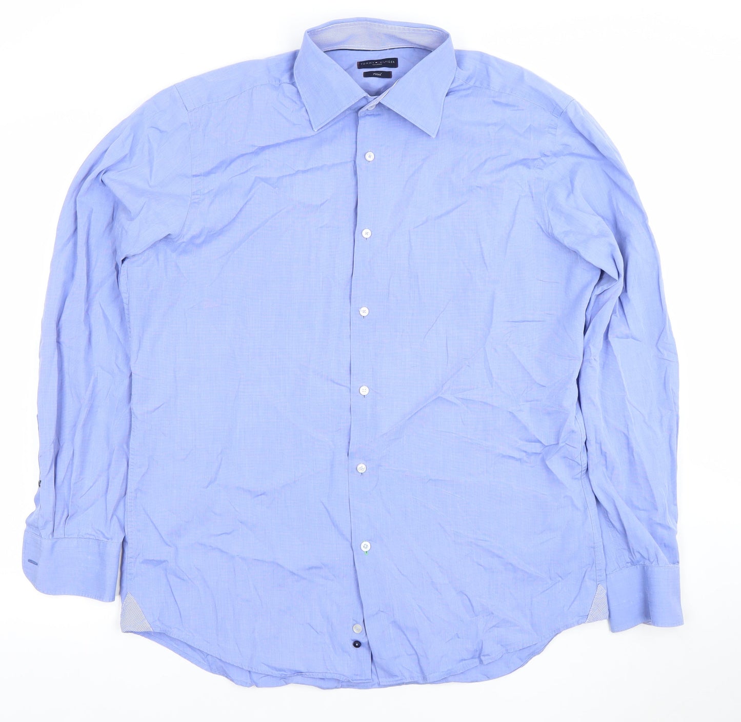 Tommy Hilfiger Men’s Blue Slim Fit Long Sleeve Button-Up Shirt Size 16.5