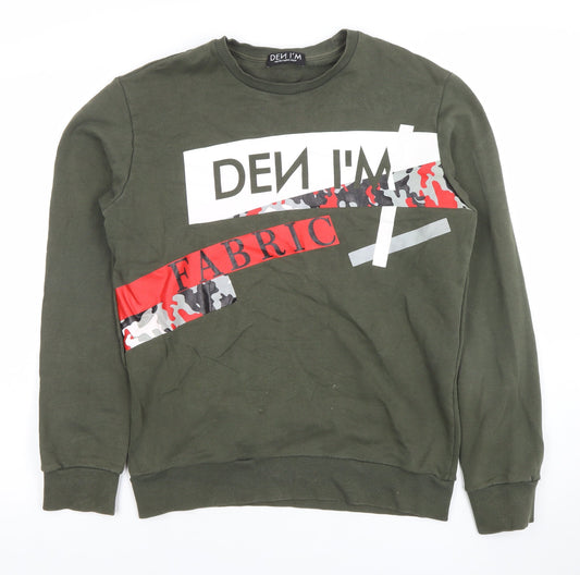 DEN I’M Khaki Graphic Cotton Sweatshirt Women M Regular Fit