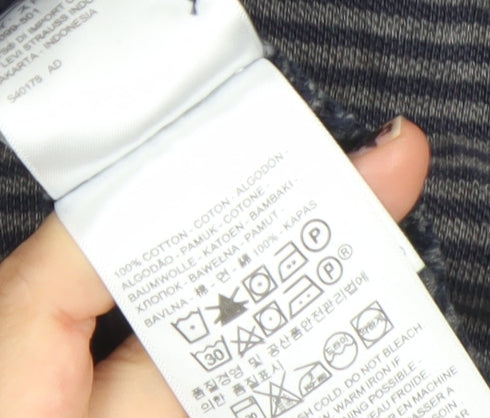 Levi's Men's Blue Striped Cotton Polo Shirt XL