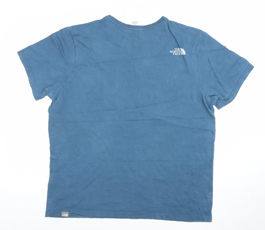 The North Face Men’s Blue Logo Graphic Cotton Crew Neck T-Shirt Size L