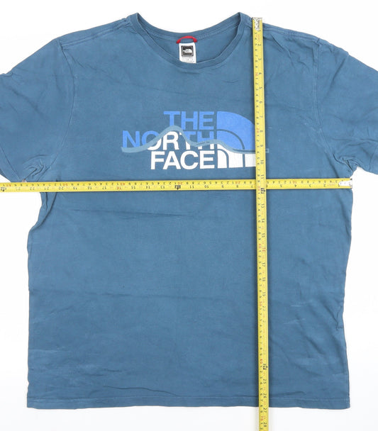 The North Face Men’s Blue Logo Graphic Cotton Crew Neck T-Shirt Size L