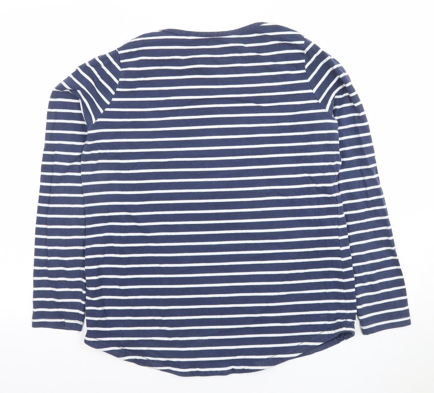 FatFace Women Blue Striped Long Sleeve Cotton T-Shirt Size 12