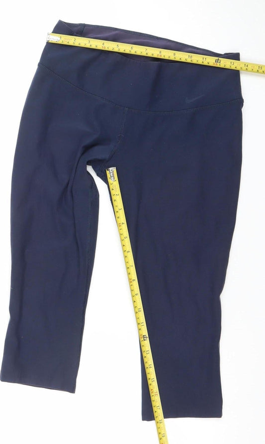 Nike Women’s Blue Dri-FIT Capri Leggings Size M Moisture Wicking