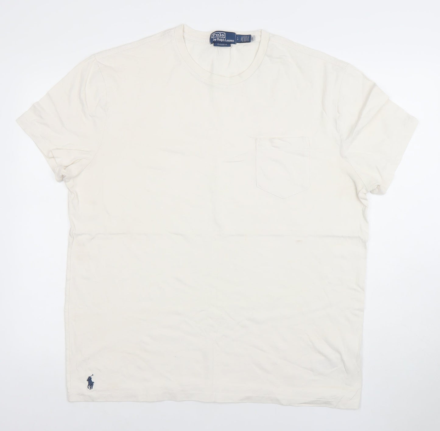 Ralph Lauren Men’s Ivory Classic Fit Cotton T-Shirt L