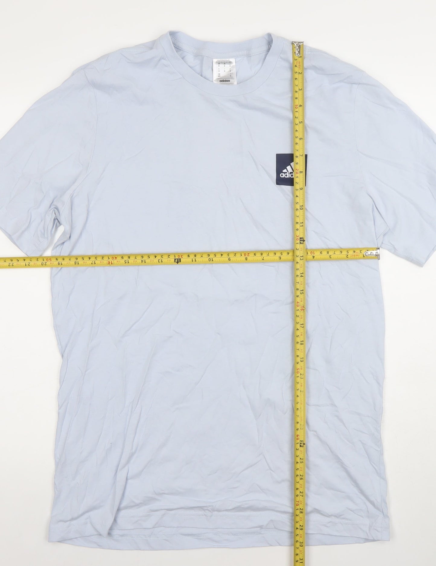 Adidas Men's Light Blue Crew Neck Cotton T-Shirt XL