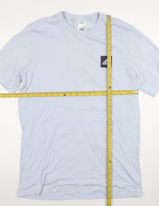 Adidas Men's Light Blue Crew Neck Cotton T-Shirt XL