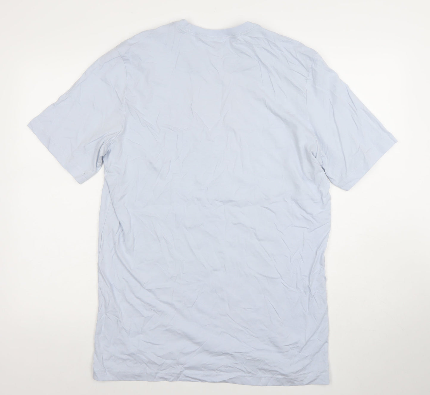 Adidas Men's Light Blue Crew Neck Cotton T-Shirt XL