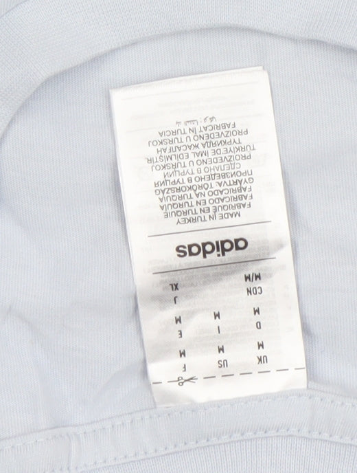 Adidas Men's Light Blue Crew Neck Cotton T-Shirt XL