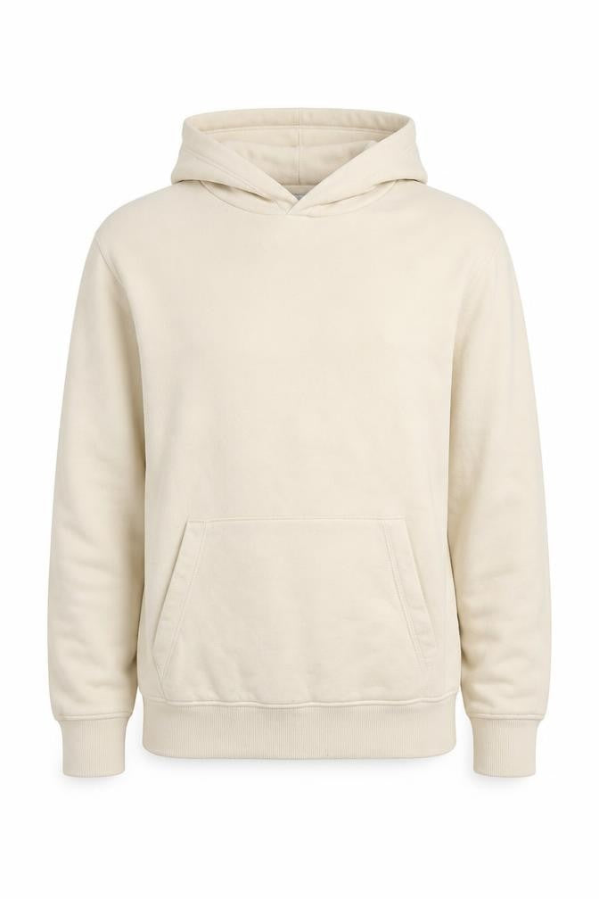 Zara Women Beige Pullover Hoodie Medium Cotton Blend Lined