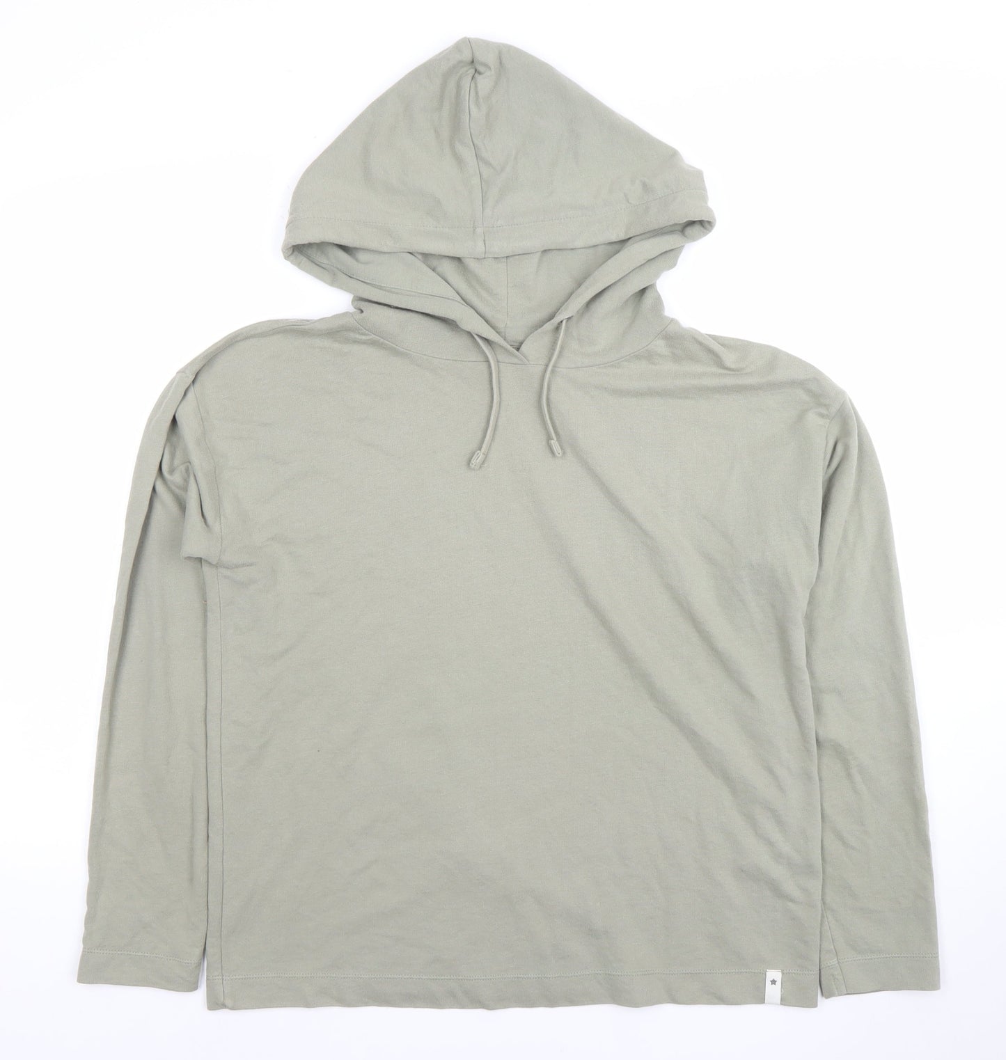 Next Womens Green Cotton Hooded Pullover Hoodie Size 12