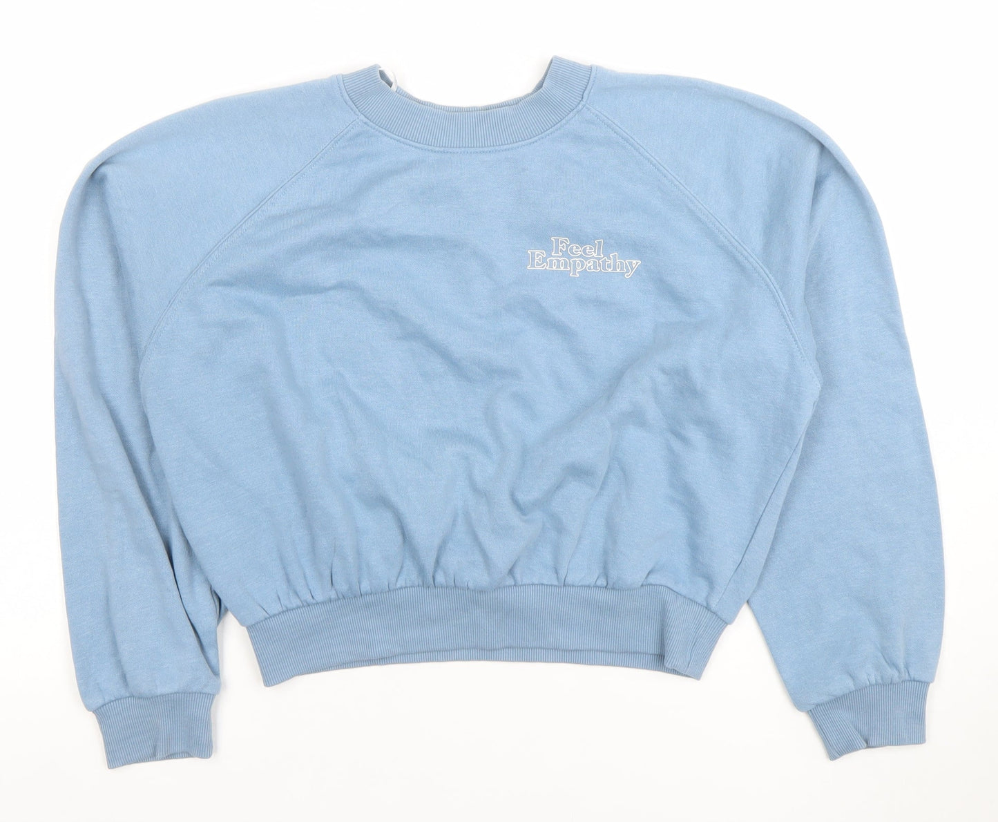 H&M Divided Women Blue XS Pullover Sweatshirt 'Feel Empathy'