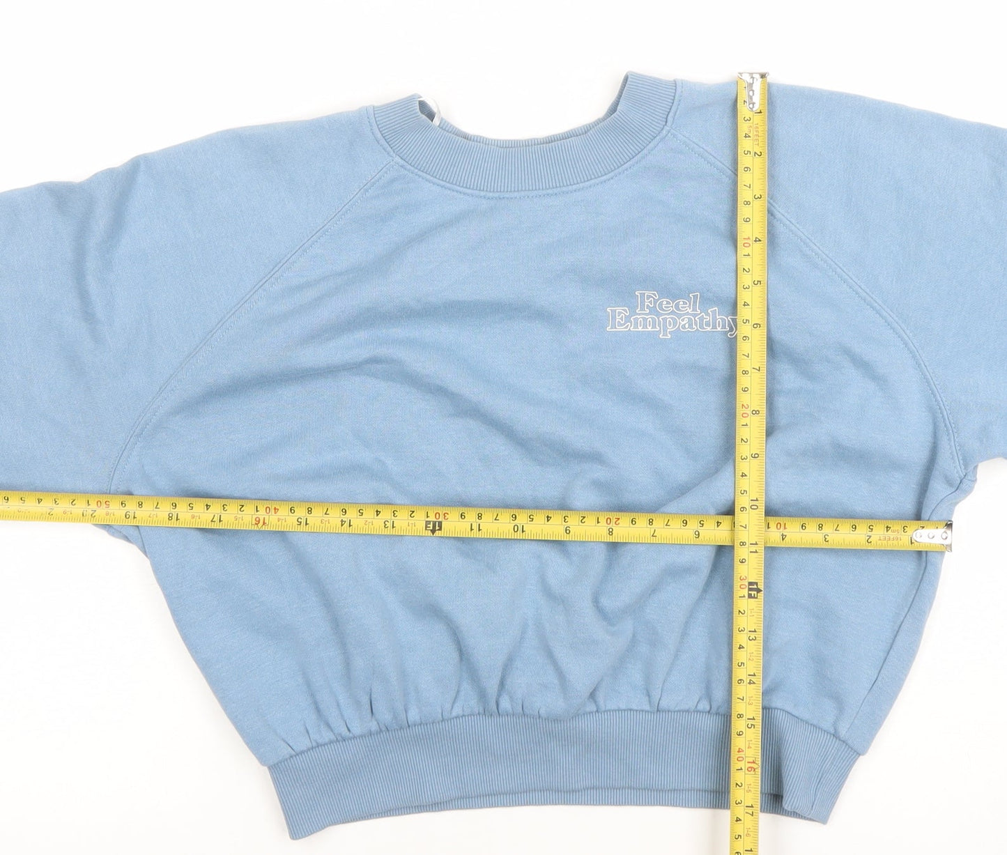H&M Divided Women Blue XS Pullover Sweatshirt 'Feel Empathy'