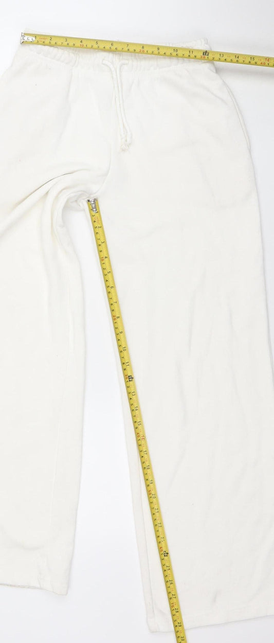 Stradivarius Women’s White XS Straight Sweatpants Elastic Waist