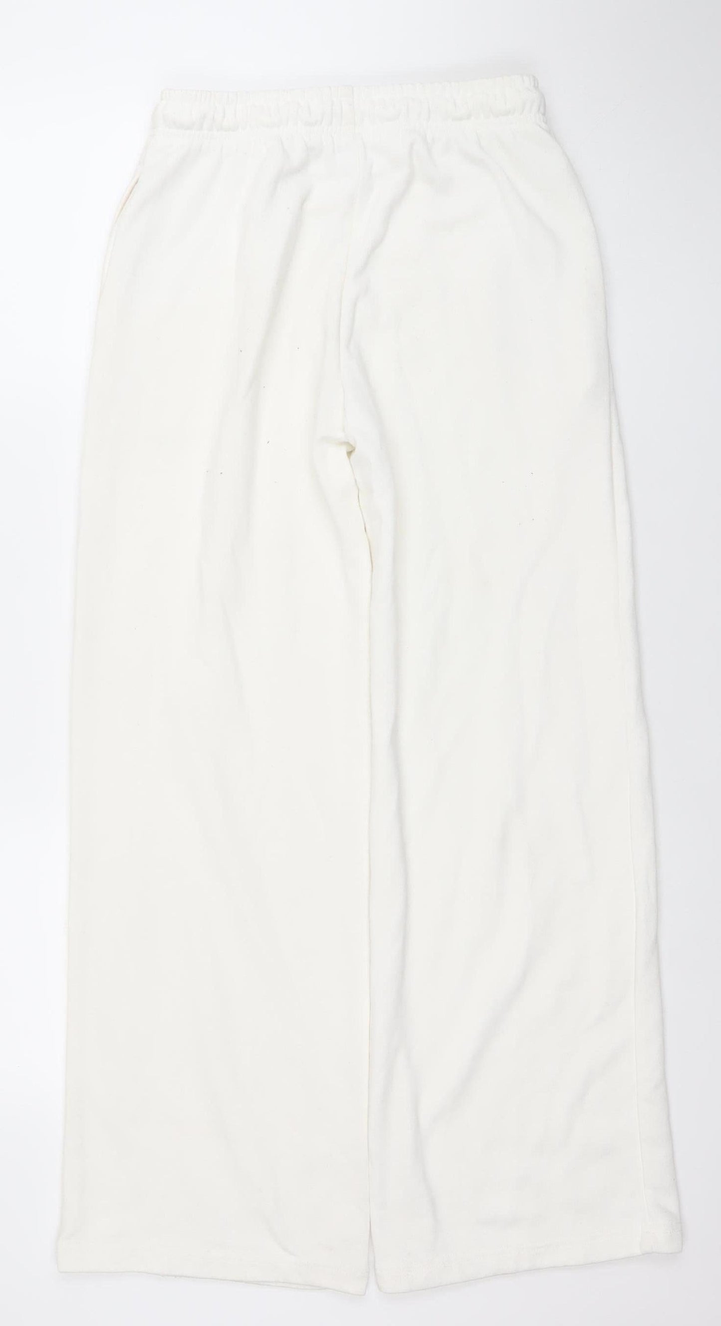 Stradivarius Women’s White XS Straight Sweatpants Elastic Waist