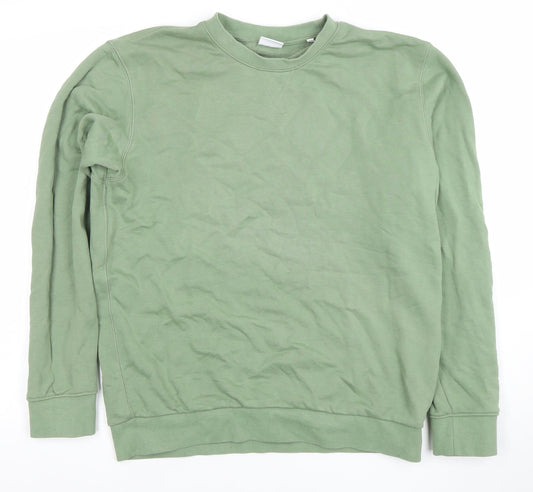 Celio Women Khaki Green Crew Neck Pullover Sweatshirt Size M