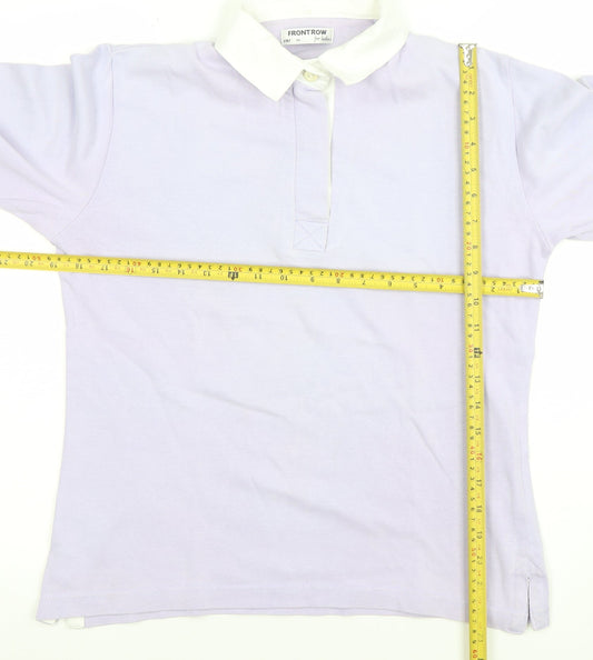 Front Row Womens Lilac Long Sleeve Henley Sweatshirt Medium 100% Cotton