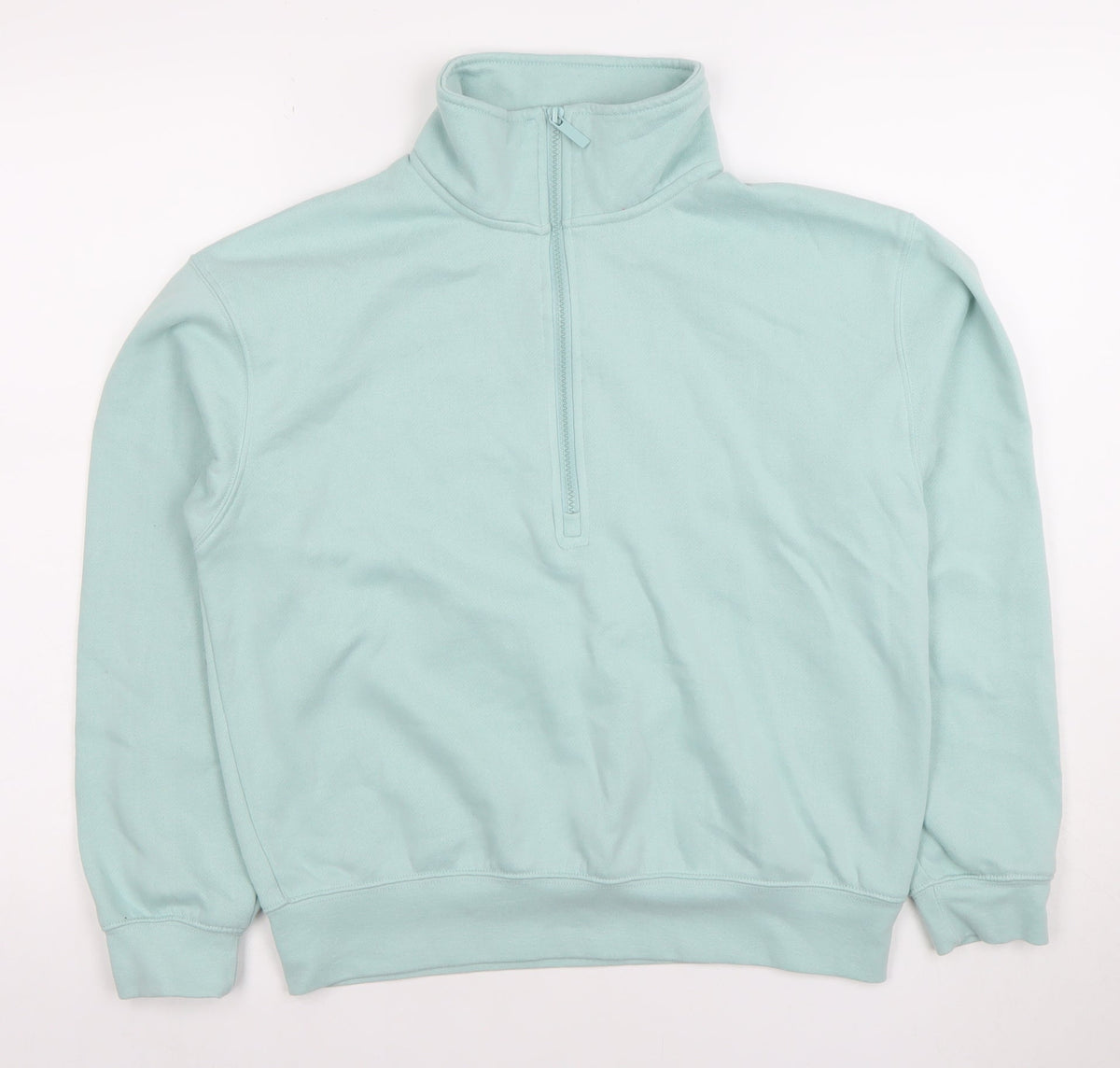 Additional front view of Dunnes Women Aqua 1/2 Zip Fleece Sweatshirt Small