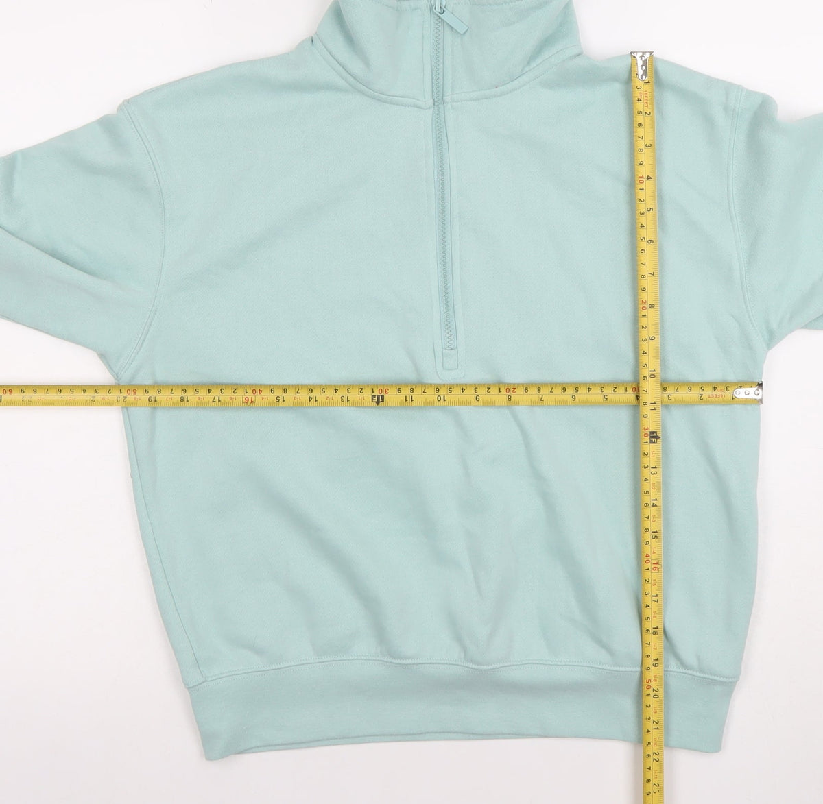Back view of Dunnes Women Aqua 1/2 Zip Fleece Sweatshirt Small