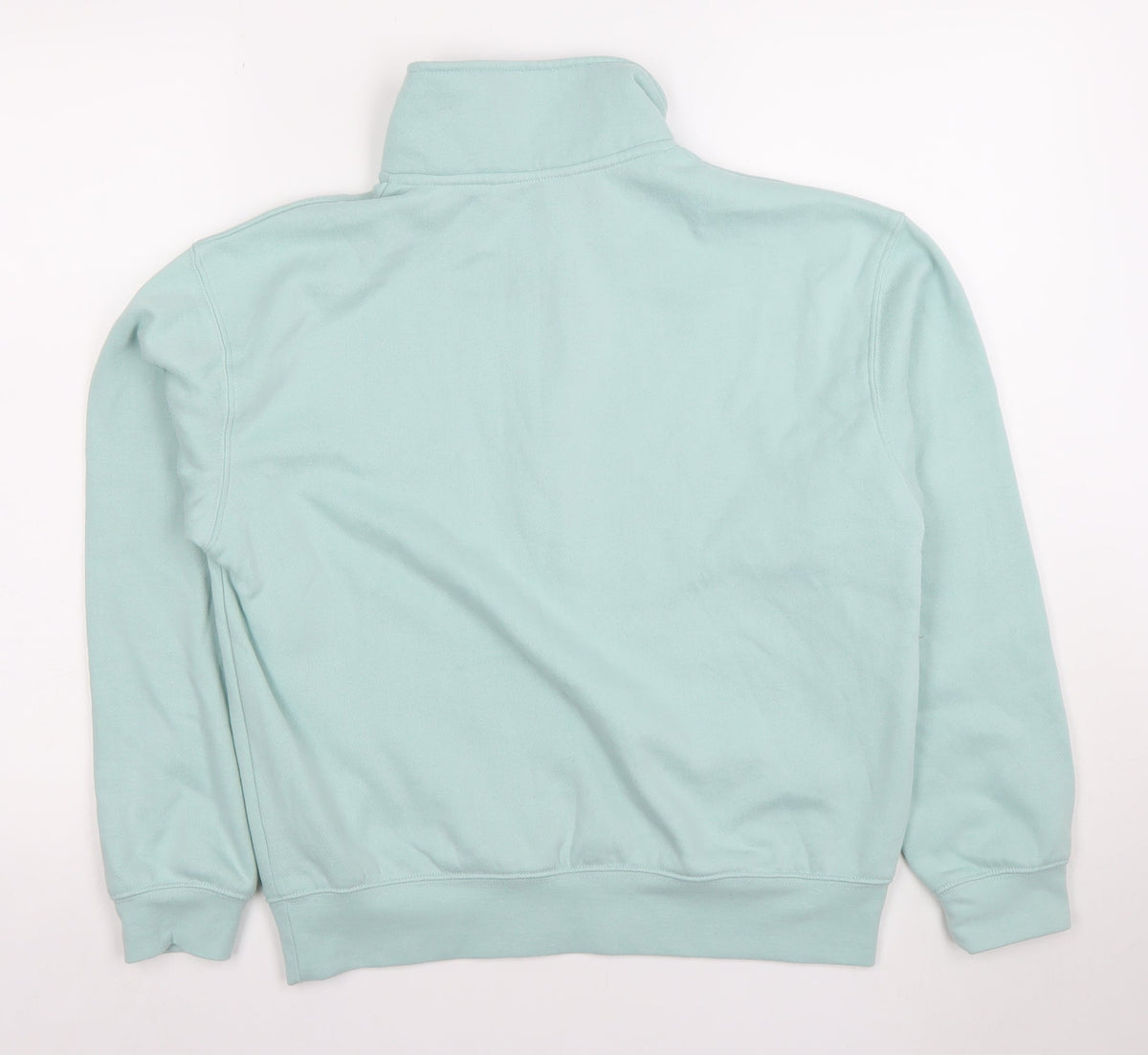 Close-up detail of Dunnes Women Aqua 1/2 Zip Fleece Sweatshirt Small