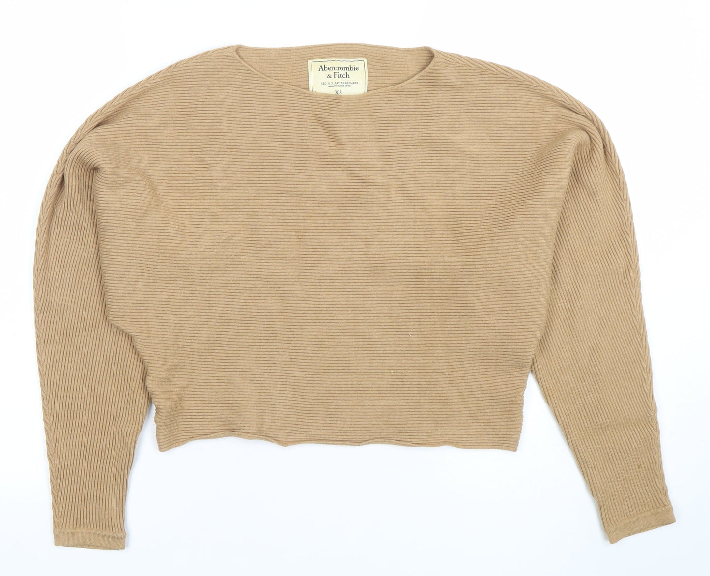 Abercrombie & Fitch Women's Beige Ribbed Pullover Jumper XS