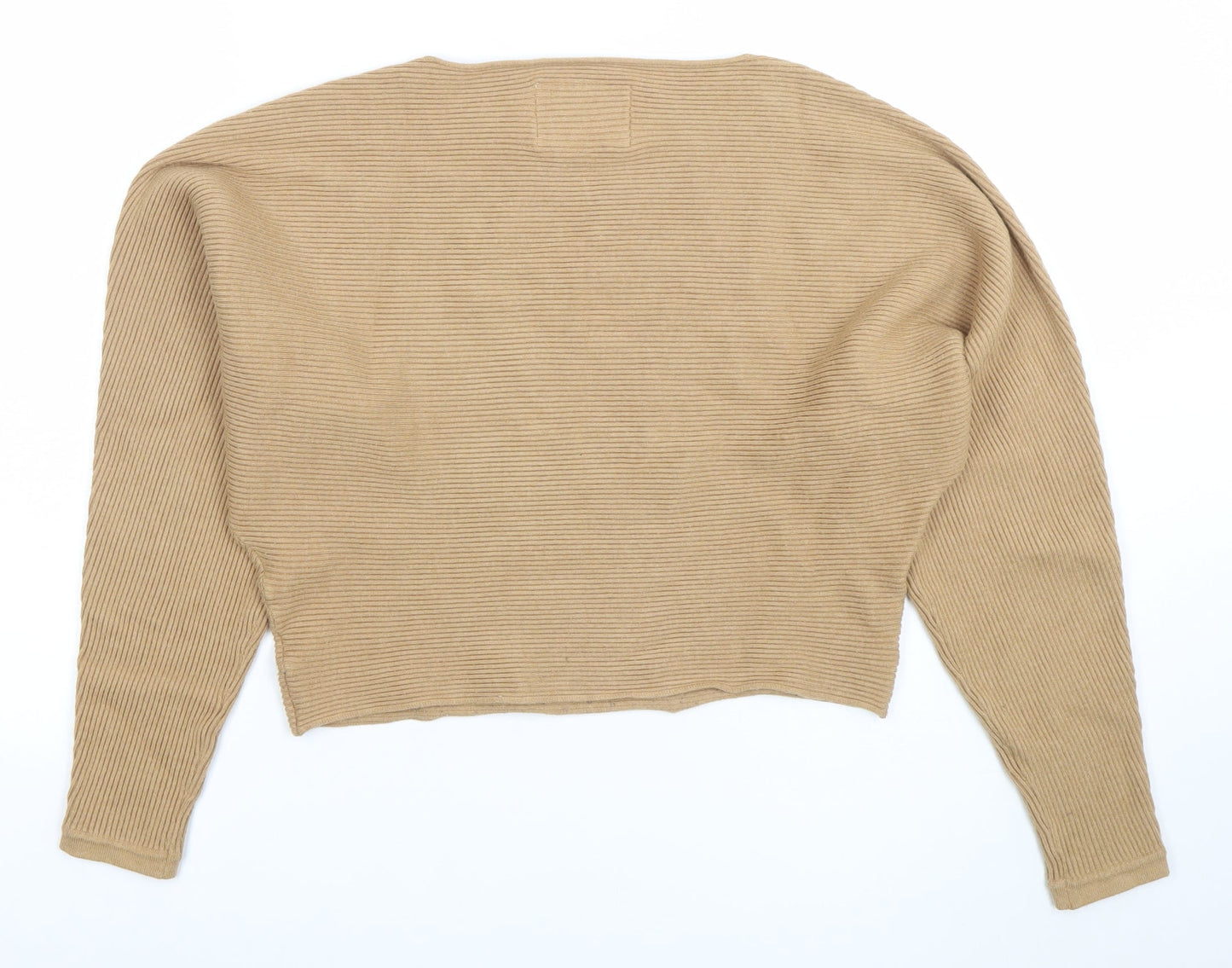 Abercrombie & Fitch Women's Beige Ribbed Pullover Jumper XS