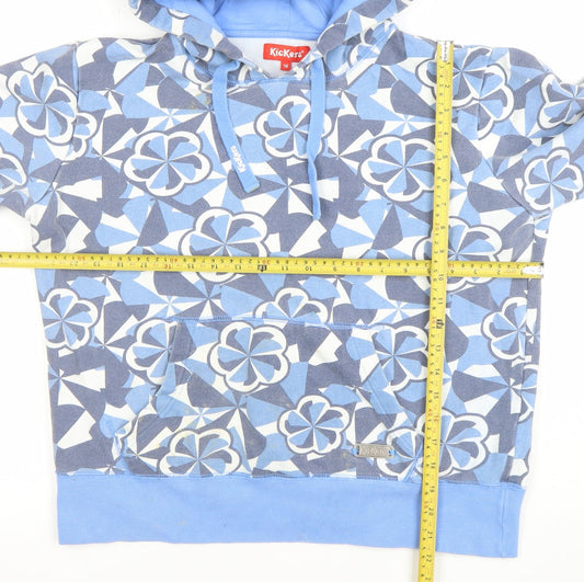 Kickers Womens Blue Floral Pullover Hoodie Size 18 Cotton Blend