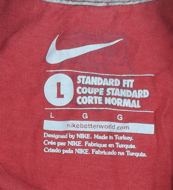 Nike Men's Red Graphic Short Sleeve T-Shirt Size L Standard Fit