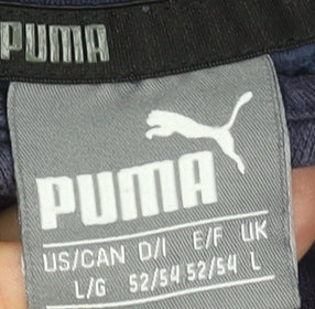 Puma Men's Navy Blue Hoodie Large Pullover Sweatshirt with Logo Print